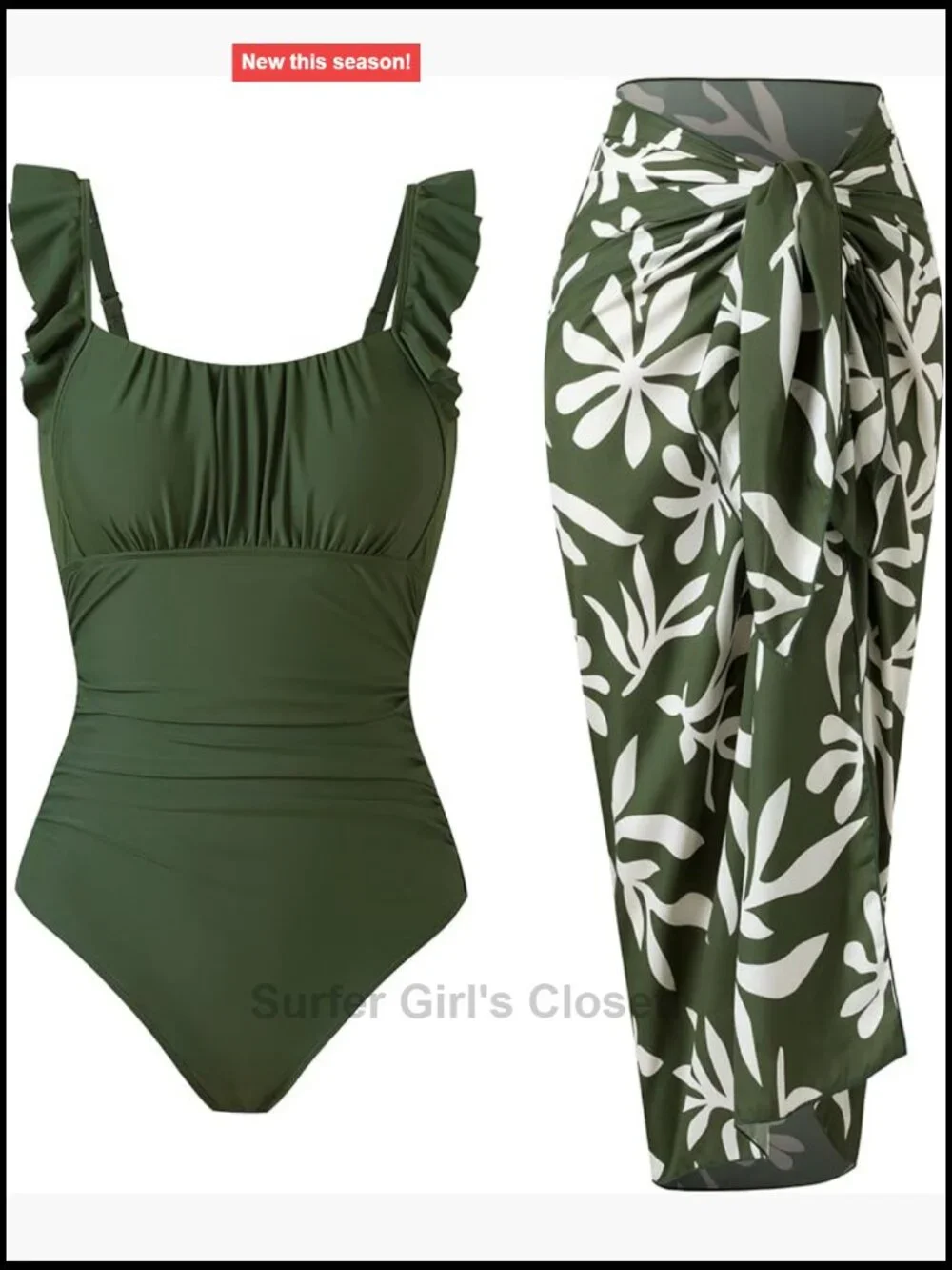 Women's One Piece Swimsuit with Skirt 2 Piece Tummy Control